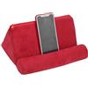 SUCIE Supporto per tablet cuscino universale pieghevole, compatibile con tablet, smartphone, libri e riviste, in tessuto scamosciato rosso, per letto, divano, automobile e ufficio