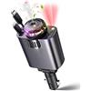 JQTOP Starlight - Caricabatterie retrattile da auto USB-C da 120 W con aromaterapia, adattatore per accendisigari a ricarica rapida per iPhone 16/15/14/13/12/11, accessorio essenziale per auto, regalo per