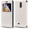 Shantime Custodia Flip in Pelle PU con Finestra Visibile e Chiusura Magnetica Invisibile Compatibile con Brondi Amico Vero 4G, Protezione Totale (Bianco)