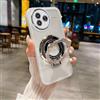 YANJIEER ESONG Trasparente Cover per Xiaomi Poco F7 Pro, Ultra Sottile Brilla Donne Case con Anello Ring Supporto Magnetica, Custodia Antiurto Silicone Bumper Cavalletto Shell Bianco