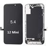mileage Per iPhone 12 Mini Schermo di Ricambio LCD con Strumenti di Riparazione Completo Protezione Dello Schermo Adesivo Impermeabile 12 Mini 5.4 pollici Touch Screen Nero (5.4)