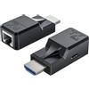 LUKFOCAB Estensore HDMI su cavo singolo Ethernet Cat5e/6, supporta audio video UHD 1080P a 60Hz, HDMI maschio a maschio RJ45 Network LAN Extender ripetitore 60 m, per HDTV, PC, PS3/4, proiettore, monitor