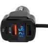 Gdfnmogo Caricabatteria da auto USB C a 3 porte ricarica rapida con PD 3.0 e QC 3.0 Display digitale Tensione LED per smartphone in veicoli 12V-24V