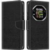 Shantime Custodia Portafoglio in Pelle Compatibile con Blackview Oscal Tank 1, Cover Colorata Flip con Portacarte, Chiusura Magnetica Protettiva(Nero)