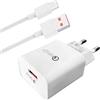 Knocery Caricatore USB rapido 18 W, Quick Charge 3.0 Adattatore e 1.5 Meter USB C Cable, per P10 Lite/P9 Lite/Y7/Y6/P Smart 2019/P8/P8 Lite,Mate 20 Pro Lite,Nova 5T/9/10/8i,Galaxy S23/S22/S21/S9/S9/S9/S9/S9