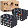 Yongairuink Cartucce d'inchiostro Pigment PGI-29, compatibile con CAN PIX PRO-1 (12 pezzi, PBK MBK C M Y PC PM R GY DGY LGY CO)