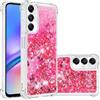 Generic Compatibile con Samsung A05S Custodia glitterata, 3D Bling Sparkle Quicksand fluente liquido trasparente TPU gel silicone antiurto custodia protettiva per Galaxy A05S Cover Girls.Pink