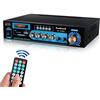 JOXLOVER Amplificatore Audio Stereo 2ch 2000W, Bluetooth 5.0, Telecomando, Radio FM, USB, SD, per Home Theater con Altoparlanti