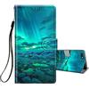 HopMore Cover a Libro per Huawei Y5 2018 / Honor 7S in Pelle con Silicone Morbido Custodie Huawei Y5 2018 Portafoglio Disegni Custodia Antiurto 360 Gradi Accessori Leather Case - Verde