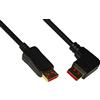 LINK LKCDP18D - cavo audio/video DisplayPort 1.4 Ultra HD 8K (1,8 m, nero, connettori maschio angolato a destra e standard) - Contatti dorati - Blocco a scatto anti-rimozione accidentale
