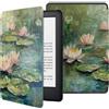 HZCRAES Per Kindle Paperwhite 11A Generazione Custodia 6,8 Pollici 2021 / Paperwhite Signature Edition Paperwhite Cover Auto Sleep/Wake E-Reader-Dipinto Ad Olio Di Loto D'Epoca