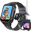 POKUJNFY 4G Smartwatch Bambini GPS Localizzatore Videochiamata Telefono Whatsapp SOS Contapassi Giochi modalità Scuola Sveglia Impermeabile Digitale Regalo Orologio Bambino Bambina