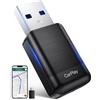 Luckygulf Adattatore wireless CarPlay per iPhone, Plug & Play, formato mini con cavo di prolunga USB A/USB C, converte CarPlay cablato in wireless, nessuna latenza Car Play per iPhone iOS 10+ e auto