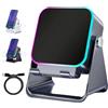 NNBWLMAEE 5-in-1 Wireless Induction Bluetooth Speaker with Adjustable Phone Stand, Stereo Sound | Colorful Light | 5000mAh Rechargeable, Induction Speaker for iphone and roid iPad (Black)