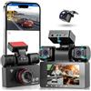 Hodozzy 2K Dashcam Auto 360°, 4 Telecamere Anteriori e Posteriori, Visione Notturna IR, Schermo Tattile IPS 3, Registrazione in Ciclo, Sensore G, Dashcam Auto con Controllo APP