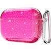 Svanove Custodia per AirPods Pro 2 trasparente con glitter, scintillante e carina custodia per AirPods Pro di prima e seconda generazione con portachiavi, guscio rigido Y2k estetico, accessori per