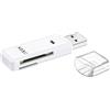 Qichill Lettore di Schede SD TF USB 3.0 2 in 1 Trasmissione Dati Ad Alta velocità Fino A 5 Gbps Compatibilità Multipla per PC Laptop Fotocamera B