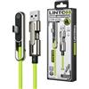 Generico Caricabatterie Invisibile Per Telefoni,Cavo Di Ricarica Rapida Con Doppia Testa Pieghevole Laterale,Supporto 2 In 1 Caricatore Invisibile - Per Smartphone Tablet Elettronica Viaggio Outdoor Campeggio