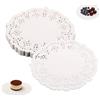 Fukaisu 200pz Centrini di Carta, Centrini Decorativi Rotondi Bianchi da 9cm Monouso per Vassoi da Dessert Torte Decorazioni per Feste Stoviglie Matrimoni e Compleanni e Decorazioni Artigianali
