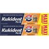 KUKIDENT Kukident Plus Morso Insuperabile - Crema Adesiva per Dentiere Totali e Parziali 2 x 57 gr
