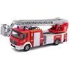 Burago Bburago B18-32018 Camion dei Pompieri Mercedes ATEGO Magirus DLK pressofuso con Braccio funzionante, Rosso, Medio