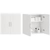 SoBuy Pensile Cucina Sospeso - Mobile Cucina con Ante Bianco Mobile Pensile da Muro Salvaspazio in Legno 60x30x60 cm con Ripiani Regolabili Dispensa Moderna FRG231-W