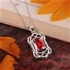 Ciondolo Zaffiro Arancione AAA In Argento 925 Collana Con Fiocco 11x7mm