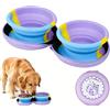 Generico Borraccia per Cani Portatile 2 in 1, Bottiglia in Acciaio Inossidabile con Ciotola in Silicone Pieghevole, 285 ml, Anti-Goccia, Rosa (C)