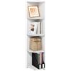 Furinno ECON scaffale angolare, a 4 ripiani libreria angolare, scaffali contenitivi, scaffale espositivo, libreria, per organizzazione e contenimento, soggiorno, ufficio domestico, Bianco