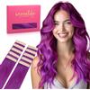 WENNALIFE Extension Capelli Veri Biadesivo, 10pz 35cm 25g Viola Extension Biadesive Capelli Veri Lisci Remy Tape in Hair Extensions Capelli Setosi Solo per L'aggiunta di Colori Set di Ricarica