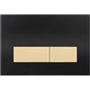 Mendorio Placca di Comando WC, Compatibile con Geberit Sigma, UP300 e UP320, Piastra Doppio Scarico, Dimensioni 246×164 mm (Nera Opaco & Oro Opaco Pulsante)