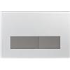 Mendorio Placca di Comando WC, Compatibile con Geberit Sigma, UP300 e UP320, Piastra Doppio Scarico, Dimensioni 246×164 mm (Argento Opaco & Grigio scuro Opaco Pulsante)