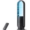 U ULTTY Ventilatore Senza Pale, ULTTY Silenzioso Ventilatore con Purificatore d'Aria con Telecomando, Timer, Alto 80 cm, Oscillazione per Camera da Letto, Ufficio a Casa, CR022 Nero
