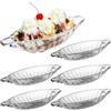 WOPPLXY 6 pezzi Banana Split Dish Boat, Glass Sundae Ice Crean Piatto, Dessert Piatto Piatto Ciotola 180ML