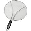Uqingo Paraschizzi per padella, 29 cm, in acciaio inox, a maglia fine, con manico, coperchio antigrasso per fermare gli schizzi di olio, schermo per catturare gli schizzi di olio e cibo durante la