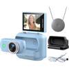 Oniissy Action Camera compatta panoramica con anti-shake, WiFi e supporto magnetico, HD di dimensioni pollice, per avventure all'aperto, ciclismo e viaggi, diversi colori (blu)