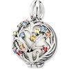 Engelsrufer ER-20-BLOOM-S-ZIM - Ciondolo a forma di albero della vita con zirconi e sfera sonora, 25,5mm, Argento sterling argento Sterling 925SI/RHO, Zirconia cubica