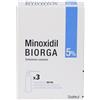 GMM FARMA Srl Minoxidil Biorga 5% Soluzione Cutanea, 3 × 60 ml