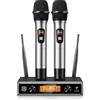 TONOR Microfono radio wireless UHF in metallo professionale dinamico doppio microfoni