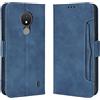 Jiajihua Custodia Compatibile con Nokia C21,Compatibile con Nokia C21 TA-1356 TA-1352 Portafoglio [Doppio slot per schede][Flip Stand][Custodia del telefono][Chiusura magnetica] Blue