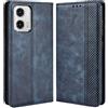 MOJIA Cover per Motorola Moto G73 5G, PU Custodia Antiurto Resistente ai Graffi, Custodia Flip Portafoglio per Telefono con Supporto e Slot per Schede. Blu