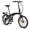 PACTO THREE Bici Pieghevole - Bicicletta Pieghevole di Alta Qualità - 27 cm Telaio in Alluminio - 20 Pollici Ruote in Alluminio - 6 Ingranaggi - V-Freni - Facile da Piegare