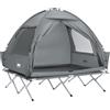 SoBuy Lettino da campeggio Brandina da campeggio Tenda da esterno con gancio per lampada e tasche porta scarpe Tenda 3 in 1 per 2 persone Pratica 193x145x188 cm OGS32-II-L-HG