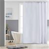 Furlinic, Tenda da doccia in tessuto di poliestere impermeabile, antimuffa e lavabile, dotata di nastro piombato e 10 ganci, adatta per ambienti umidi, di colore bianco, 150 x 200 cm