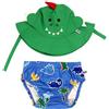 Zoocchini Set Costumino Contenitivo + Cappellino Zoocchini Devin Il Dinosauro 3/6 Mesi