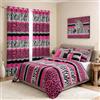 Loussiesd Tende per finestre a righe zebrate per tende leopardate per bambini maschi e femmine rosa nero bianco zebra leopardo pelliccia tendaggi per finestre trattamenti per finestre pelle di animale
