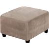 Yekuhe Copri Pouf Quadrato 100x100 50x50 60x60 80x80 40 x 40 90x90 70x70 Elasticizzato Velluto Copri Pouf poggiapiedi Telo Copri Pouf Quadrato Copertura per Pouf poggiapiedi(Taupe,75x75cm/30x30in)