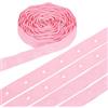 QUARKZMAN 3 Yard Nastro Con Bottone A Pressione, Fettuccia In Poliestere Con Bottone A Pressione In Plastica, Sostituzione Del Nastro Con Bottone A Pressione Per Cucire Abbigliamento, Rosa