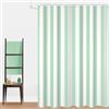 GCIREC Tenda Doccia, 150x180cm, Verde Menta Minimalismo moderno Strisce verticali Arte di lusso Impermeabile Tessuto Macchina Lavabile Tenda da Bagno con Ganci