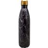 Nerthus FIH 600 600-Thermos a Doppia Parete per Freddo e Caldo. Design Marmo Nero di Acciaio Inossidabile Senza BPA. Tappo ermetico, 750 ml
